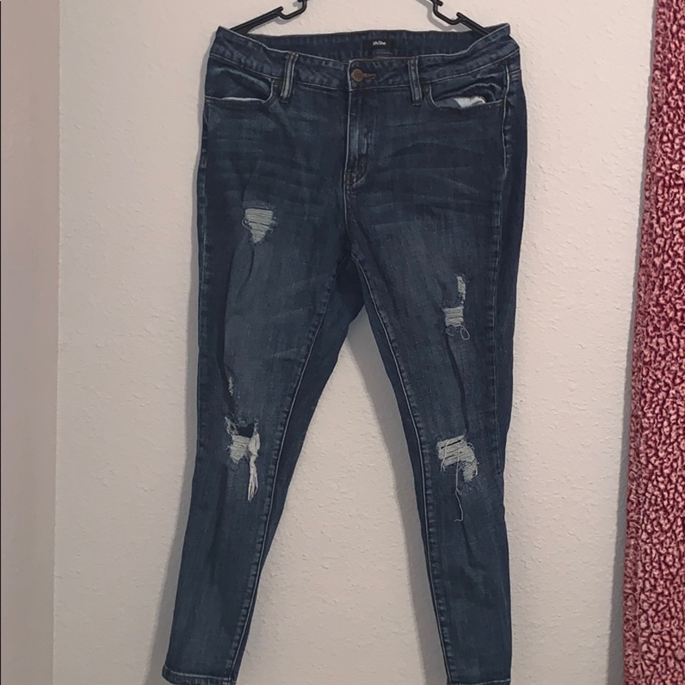 Ms She Ripped Denim Skinny Jeans